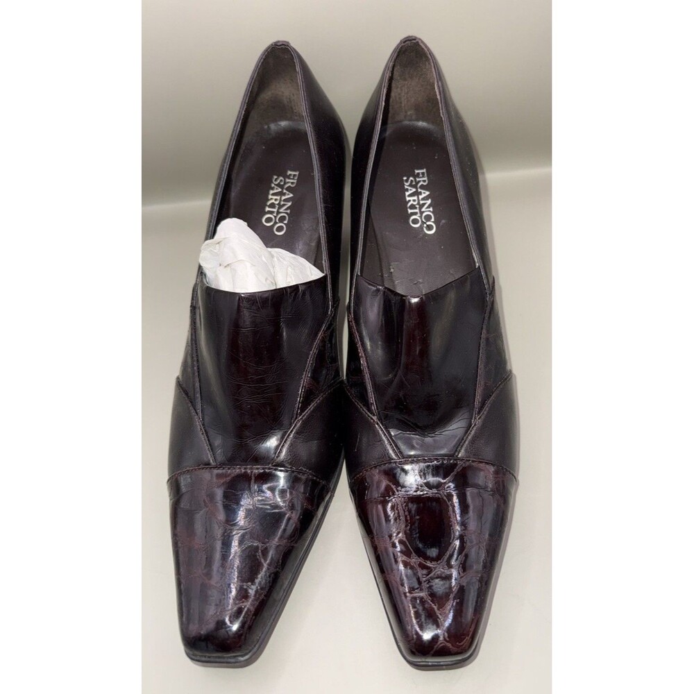 FRANCO SARTO Brown Patent Pumps L-TAPAS-T Heels 10 Croc